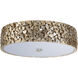 Mosaic 3 Light Silver Bath/Flush Mounts Ceiling Light in Silver Leaf with Antique